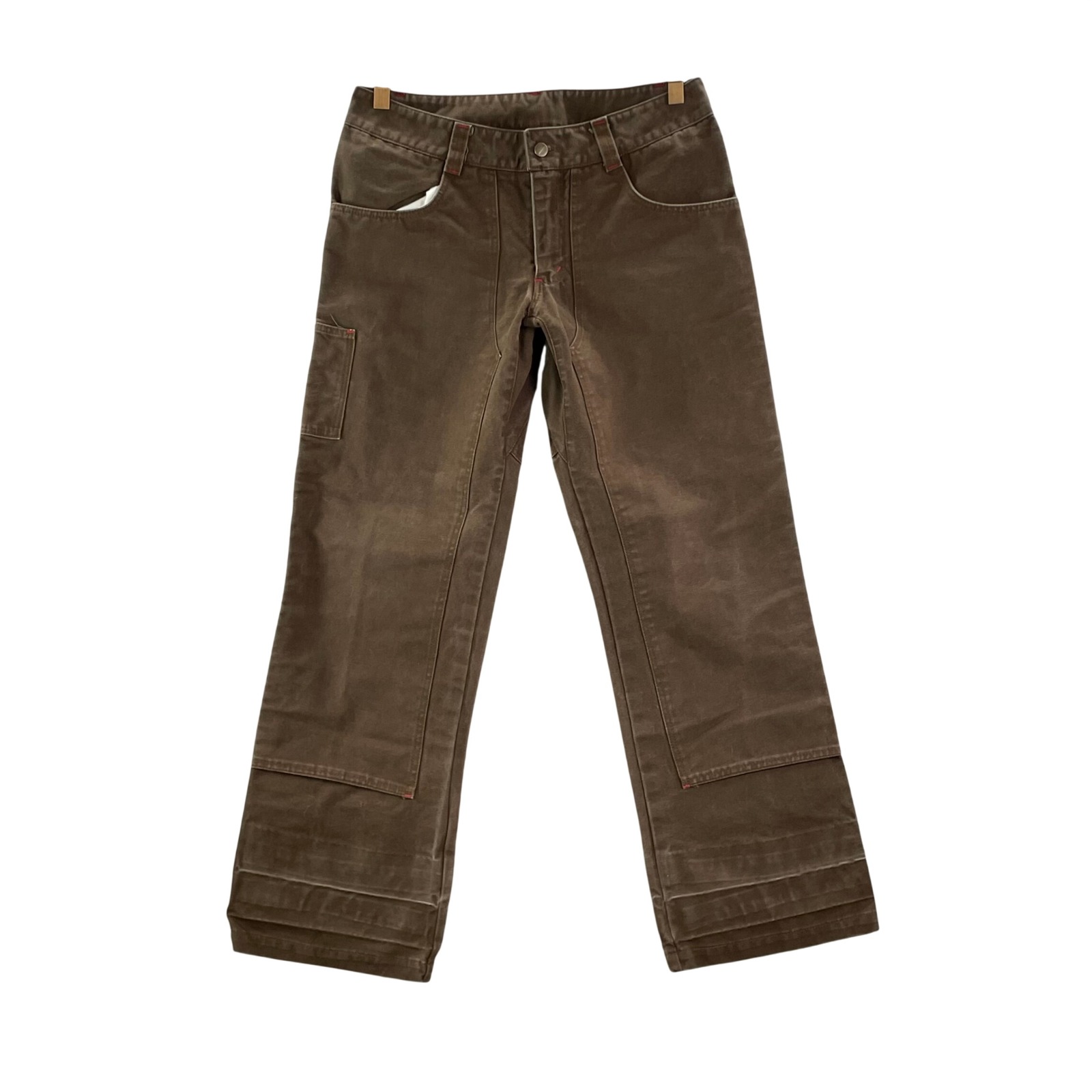 Red Ants Pants Work Trousers Mens 34x31 Brown Canvas Double Front Made In Usa